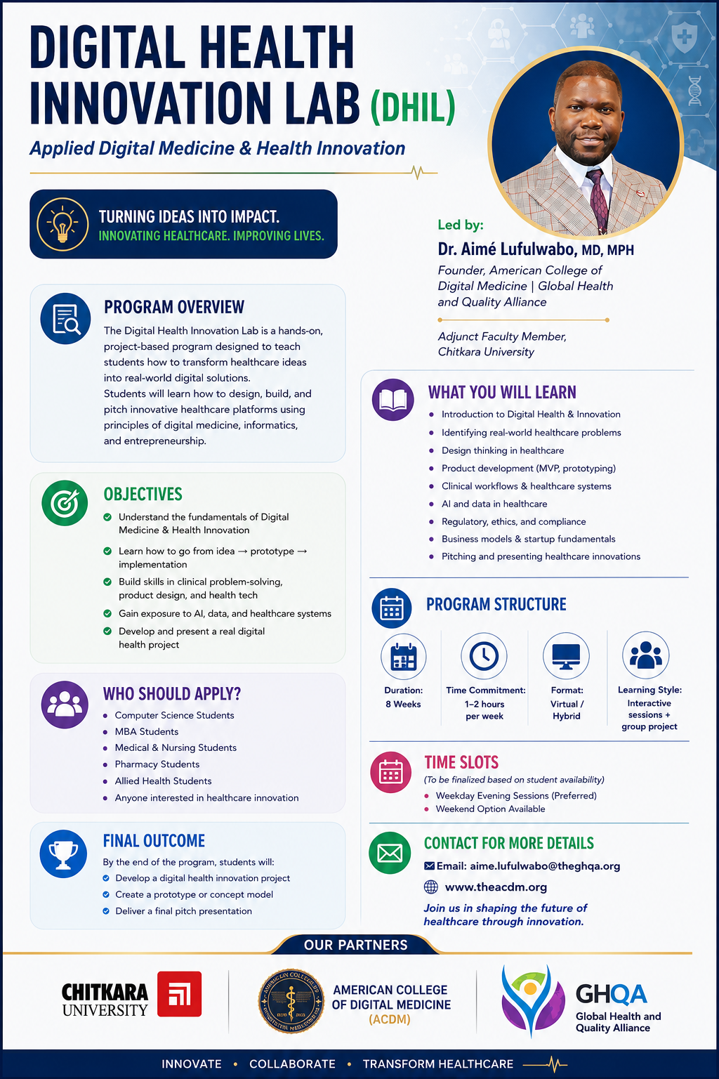 Global Health and Quality Alliance: Join our digital health innovation lab!!!